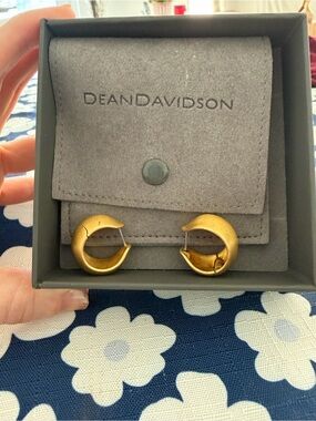 Dean Davidson Gold Chunky Flowy Hoop Earrings